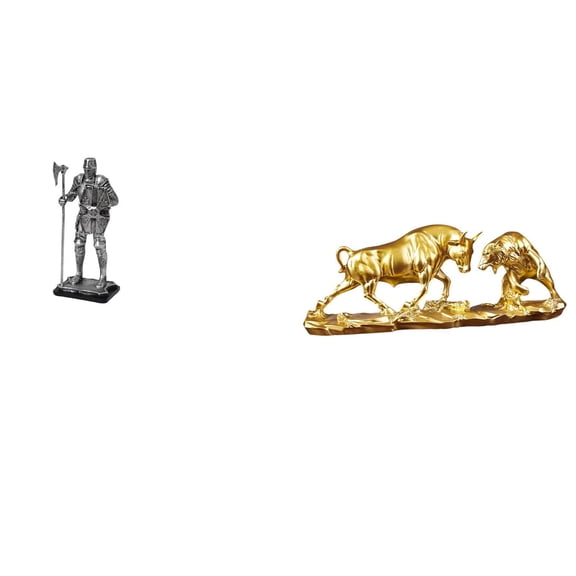 Bull Figurine Bear Statue Cow Sculpture Resin Craft Material Ideal for Office Desk Entryway Decor Gifts