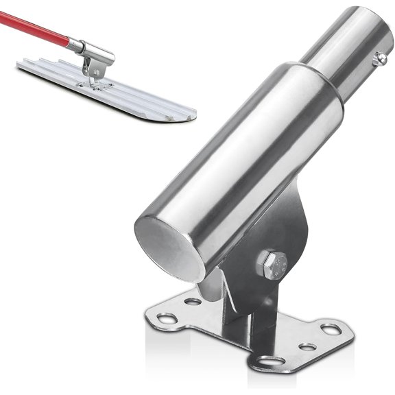 Bull Float Bracket 6 Hole, Stainless Steel Adjustable Bracket for Bull Float, Heavy Duty Bull Float Concrete Tools, Concrete Float, Fits 1 3/4 inch Push-Button Handles, Silvery