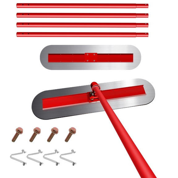 Bull Float Concrete Tools 48x12 In,Concrete Float With 3mm Thick Blade,Angle Adjustable Design For Smooth Finish,Concrete Finishing Trowel For Commercial Or Home Use,Red