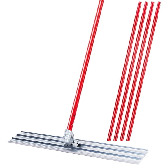 Bull Float Concrete Tools, 48x8" Square Edge Bull Floats Magnesium Blade with 4 Extension Handles, Bull Float Concrete Finishing Tool