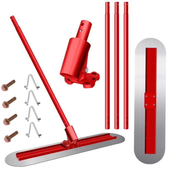 Bull Float Concrete Tools with 48 * 12 Inches Stainless Steel Scraper Concrete Trowel 181 in Cement Extension Rod Concrete Finishing Tools Kit