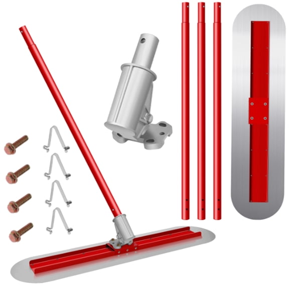 Bull Float Tool Kit Float Bracket Concrete Tools Cement Trowel Tools Concrete Bull Float Concrete Trowel Mg-Al Alloy 48"x8" with 4 Handles Adjustable Bracket for Durable Finishing