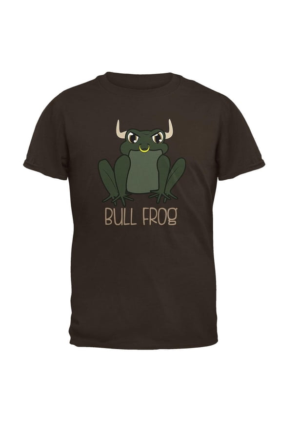 Bull Frog Funny Pun Mens T Shirt Brown MD