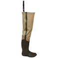 thumbnail image 1 of Frogg Toggs Bull Frogg Bootfoot Hip Waders for Men, 3-Ply Canvas Hip Boot with Steel Shank, Cleated, Khaki, Size 13, 1 of 3