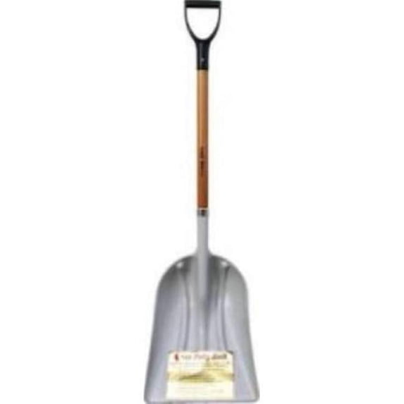 Bull Gater 184766 12 x 36 in. Poly Bull Grain Snow Scoop with Collar, Grey