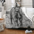 thumbnail image 1 of Bull Grey Throw Blanket Warm Ultra-Soft Micro Fleece Blanket for Bed Couch Living Room(Adults), 1 of 6
