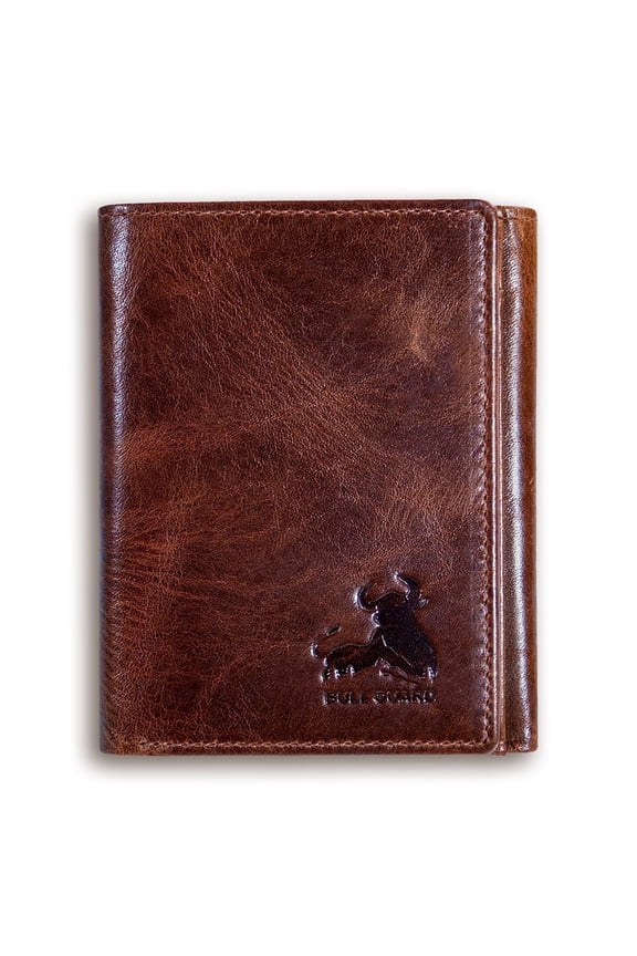 Best Leather Men's RFID Trifold Wallet with ID Great Outdoor Wallet Forest Brown