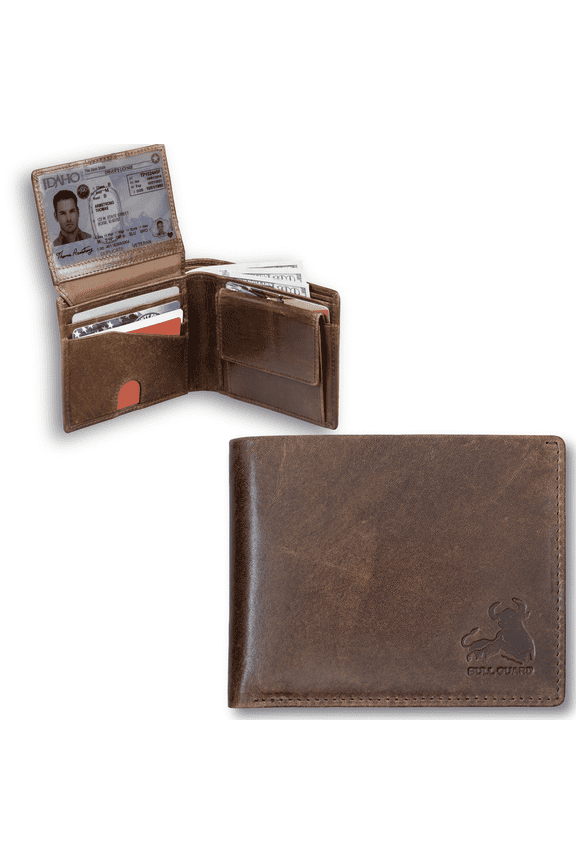 Mens RFID Blocking Bifold Wallet Soft, Forest Brown, Size Medium