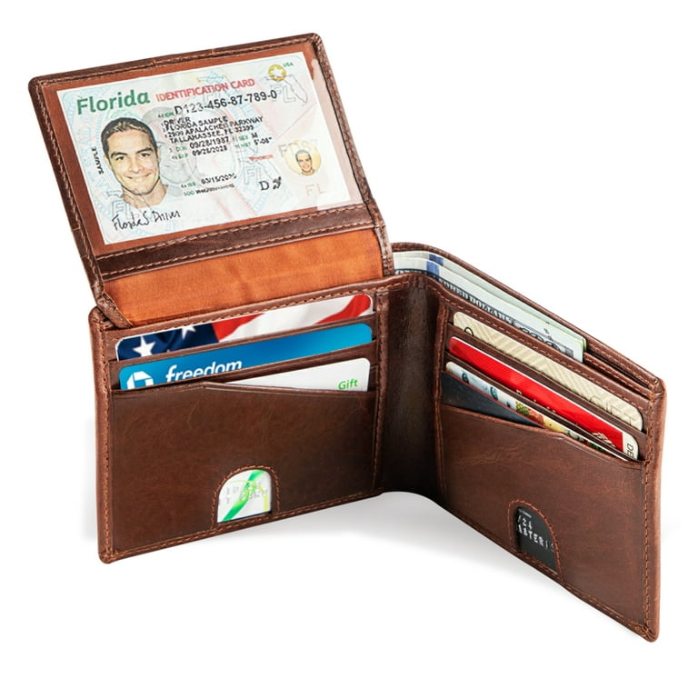 Mens Bifold Wallet, Wallets for Men, Bifold Wallet, Cowhide Leather Wallet, RFID Personalized Men's Wallet, Wallet with ID Window, Leather