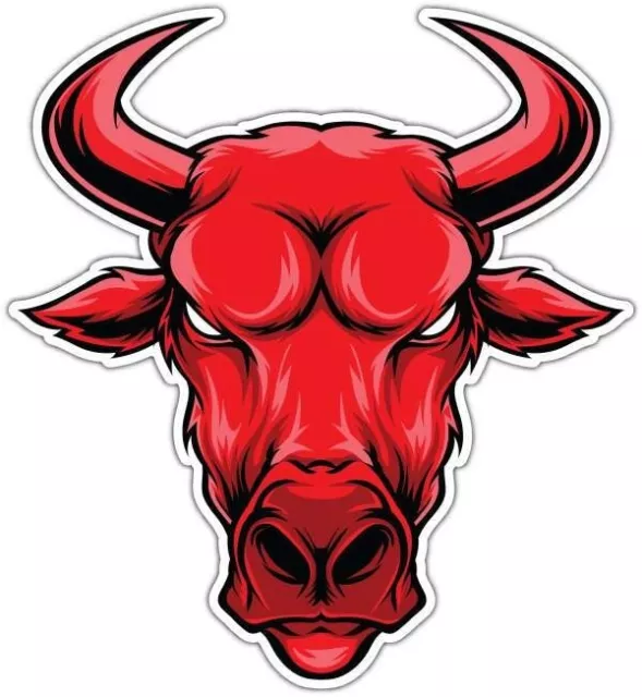 Bull Head Red Cow Car Window Stickerphone Decal Water Bottle Stickers ...