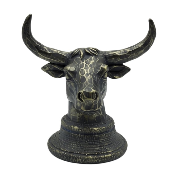 Bull Head Statue Vintage Decorative Ornament For Home Wine Cabinet Entryway Display 1 Piece