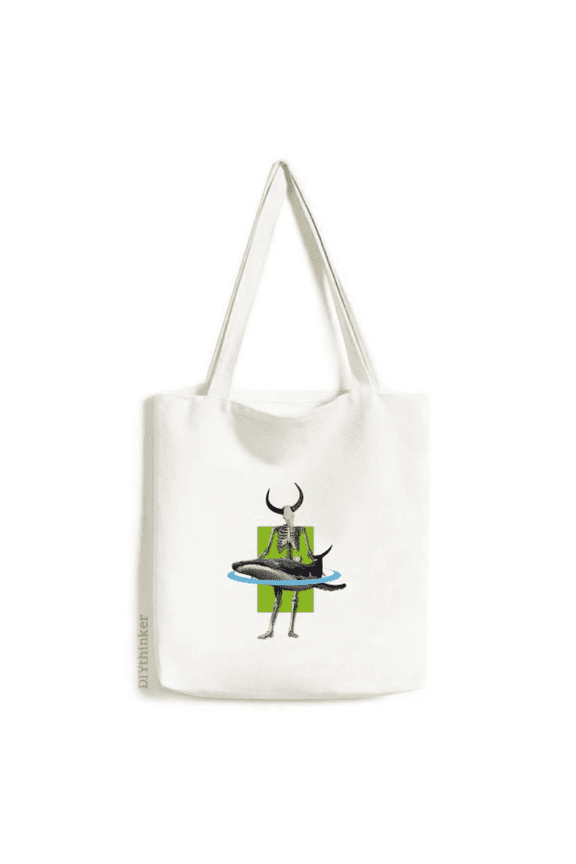 Bull-Headed Cape Whale Show Tote Canvas Bag Shopping Satchel Casual Handbag