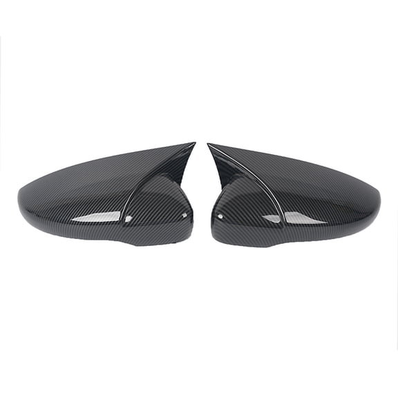 Bull Horn Rear View Mirror Cover Caps For Volkswagen CC 2010-2018, ABS Side Door Wing Mirror Cap Covers Protect Decorate Exterior Car Accessories-Carbon fiber pattern