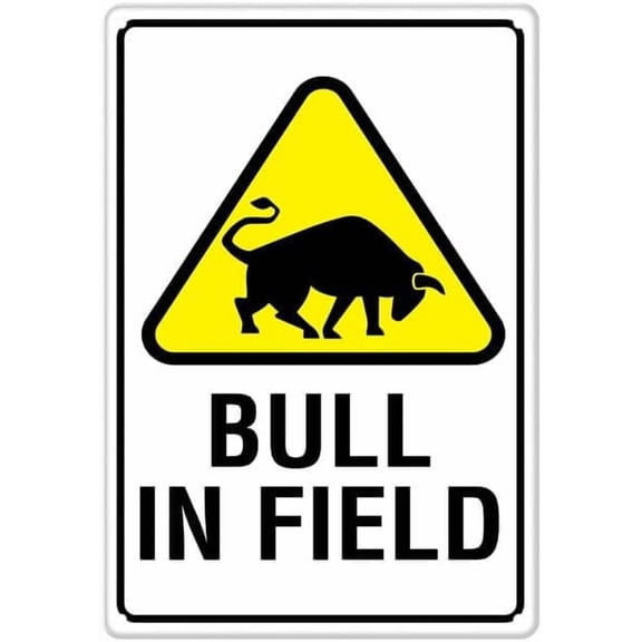 Bull In Field Aluminum Tin Sign Indoor Or Signs For Home Kitchen Farm Garden Garage Wall Decor 12X8Inch