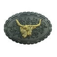 thumbnail image 1 of Bull Long Horn Belt Buckle Western Rodeo Cowgirl Texans Silver Gold Metal Sports, 1 of 2