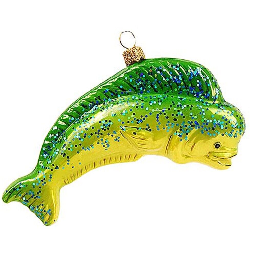 Bull Mahi Mahi Polish Glass Christmas Tree Ornament Dolphinfish Sea