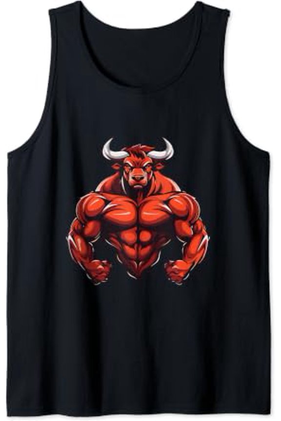 Bull Muscles Taurus Workout Gym Bodybuilding Tank Top Size S-3XL