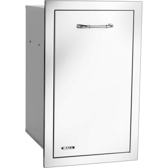 Bull Outdoor Products Premium Components for Outdoor Kitchen BBQ Island Slim 10 Gallon Trash Drawer With Trash Can with Reveal