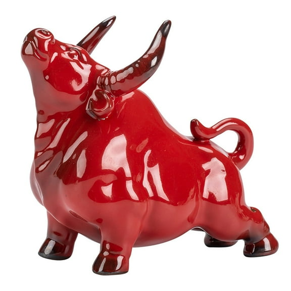 Bull Ox Wall Zodiac2021 Street Year New Miniature Ornament Sculpture Figurine Cattle Wealth Figurines Brass Fengshui