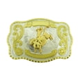 thumbnail image 1 of Bull Rider Cowboy Rodeo Western Belt Buckle Big Large Men New Gold Silver Color, 1 of 2