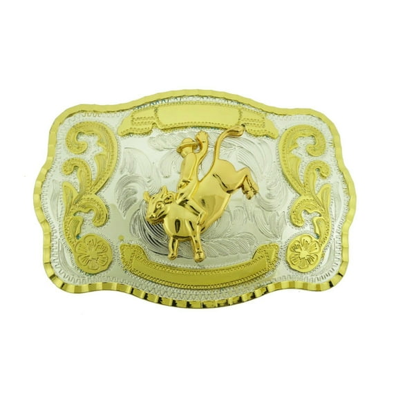 Bull Rider Cowboy Rodeo Western Belt Buckle Big Large Men New Gold Silver Color
