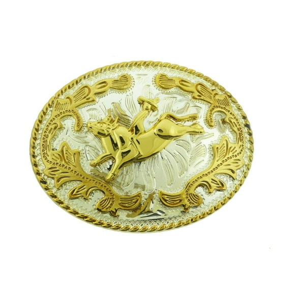 Bull Rider Cowboy Rodeo Western Large Belt Buckle Gold Silver Metal New Fashion