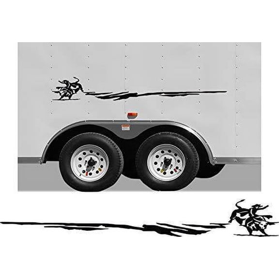 Bull Rider Equestrian Horseback Riding Horse RV Camper Trailer Camping Decal Sticker Graphic Mural