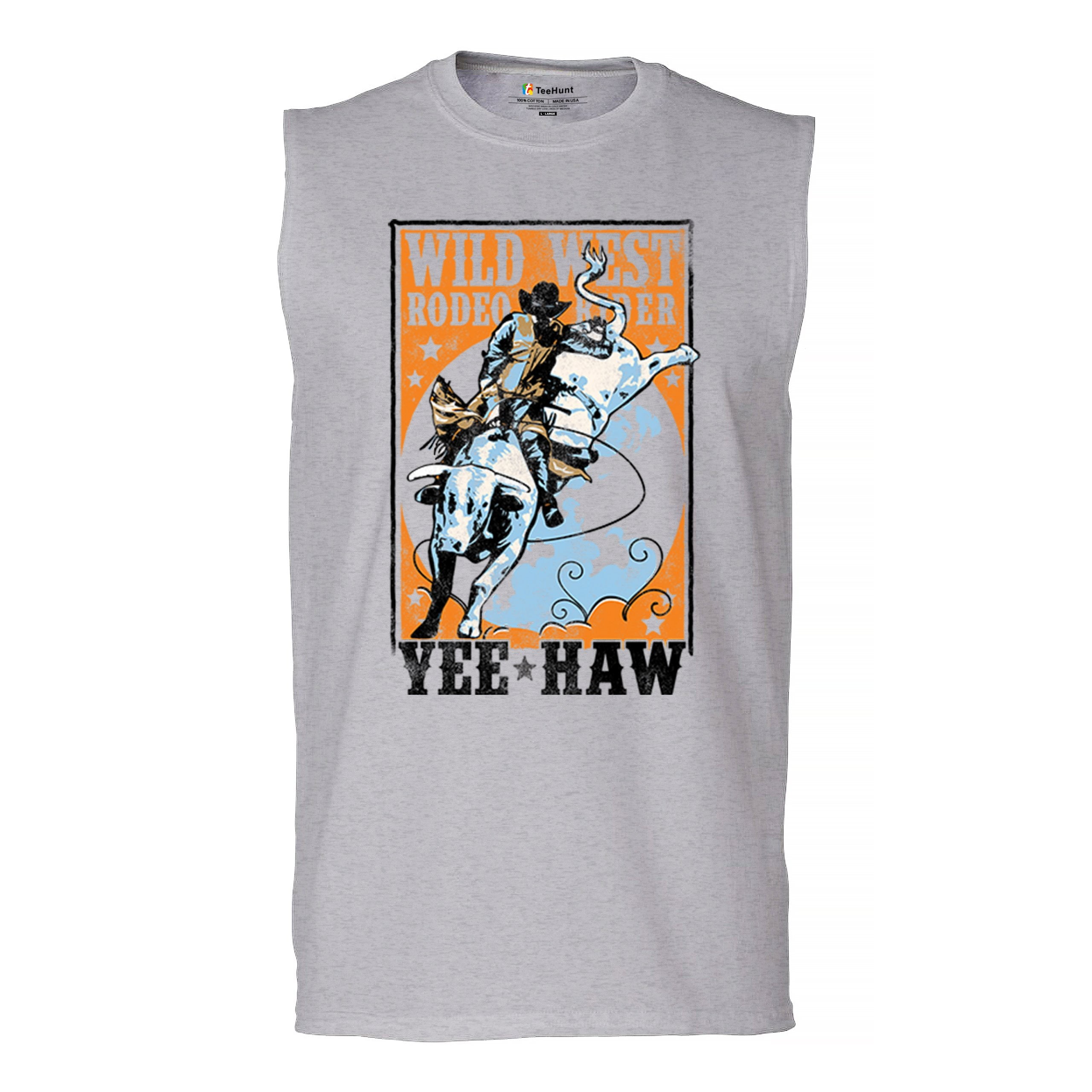 Bull Rider Rodeo Cowboy Muscle Shirt Vintage Wild West Yeehaw Not My ...