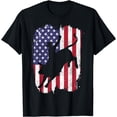 thumbnail image 1 of Bull Riding American Flag Rodeo Patriotic Bull Rider Gift T-Shirt, 1 of 3