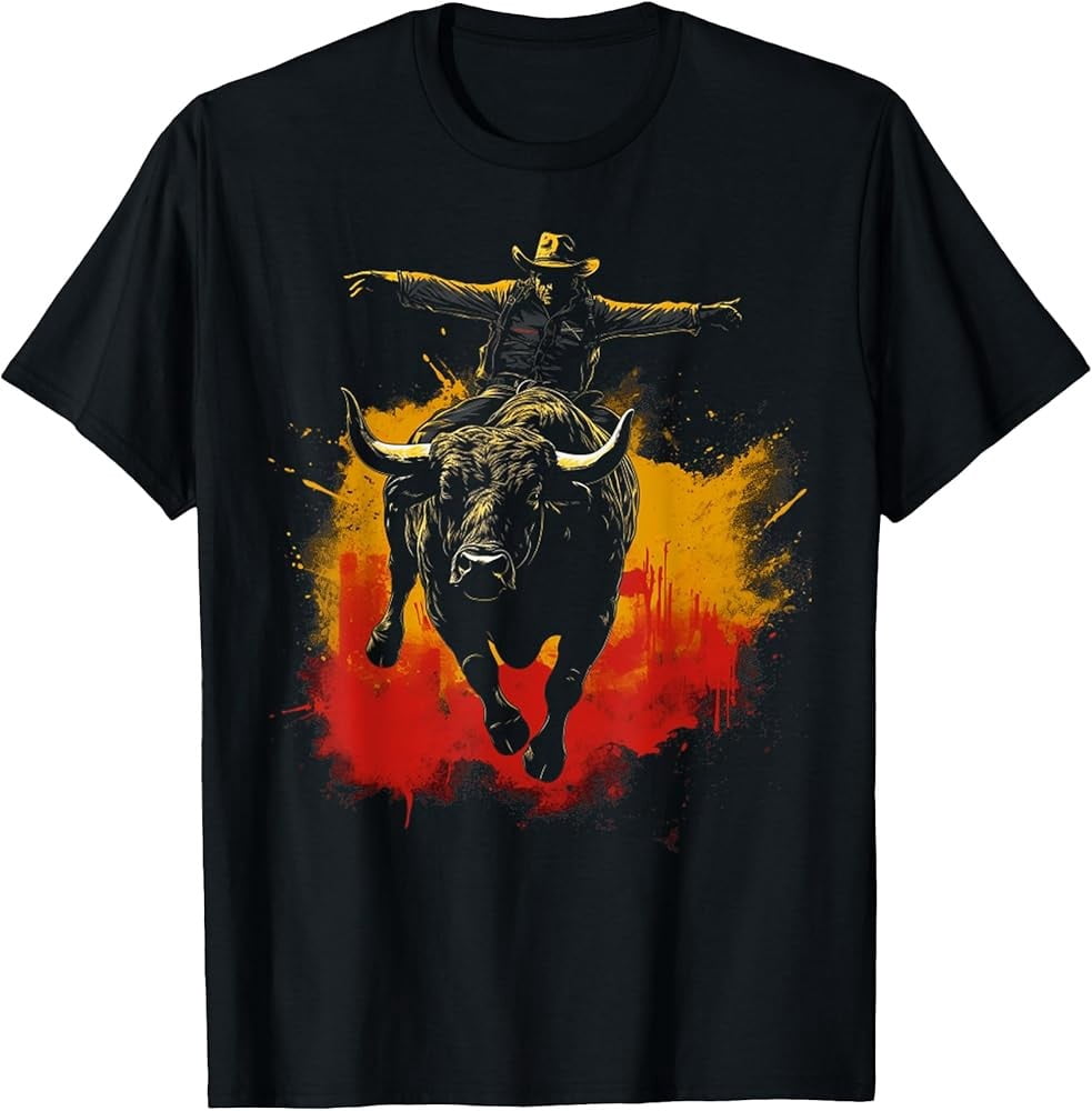 Bull Riding Bull rider Graphic Tees For Women Men T-Shirt - Walmart.com