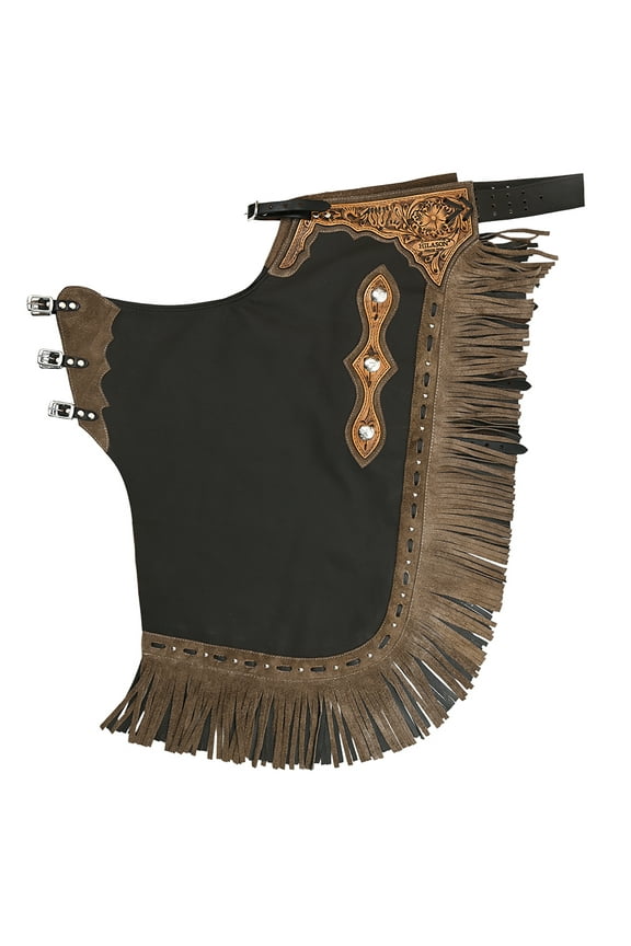Western Bull Riding Chinks Chaps Adult Pro Rodeo Bronc Genuine Leather