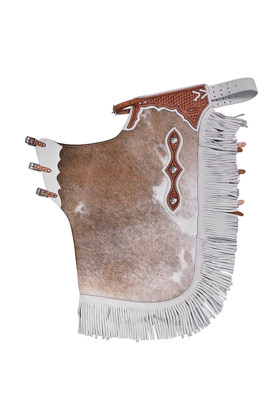 Western Bull Riding Chinks Chaps Adult Pro Rodeo Bronc Leather Natural