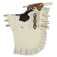 thumbnail image 1 of Hilason Western Bull Riding Chinks Chaps Adult Pro Rodeo Bronc Leather White, 1 of 5