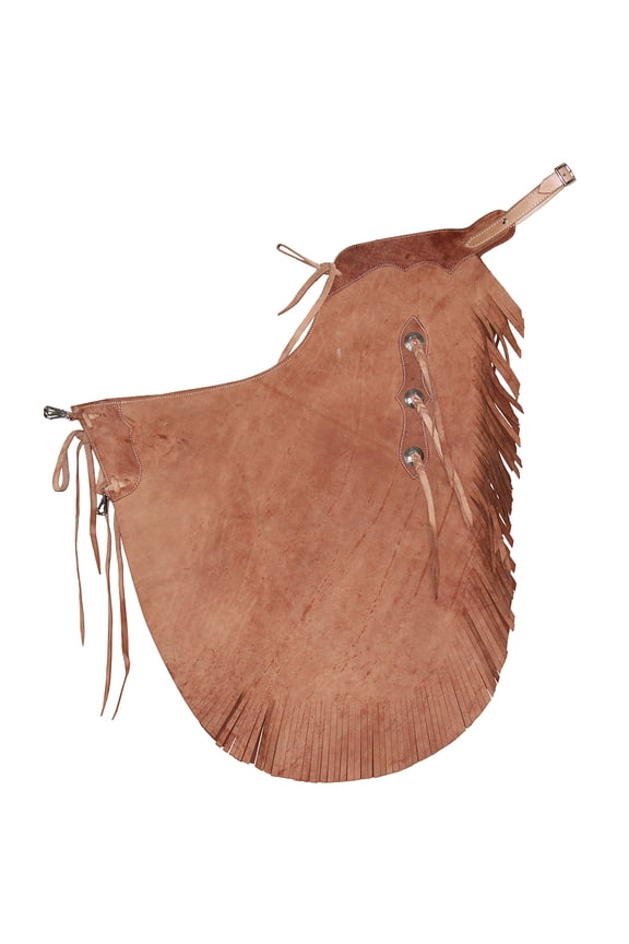 Western Bull Riding Chinks Chaps Handcrafted Working Genuine Leather Brown