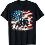 Bull Riding Cowboy USA Flag Rodeo T-Shirt - Walmart.com
