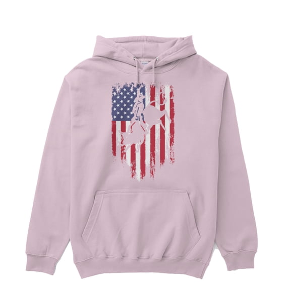 Bull Riding Rodeo Cowboy USA Flag Matching 4th Of July Gift Ideas Hoodie