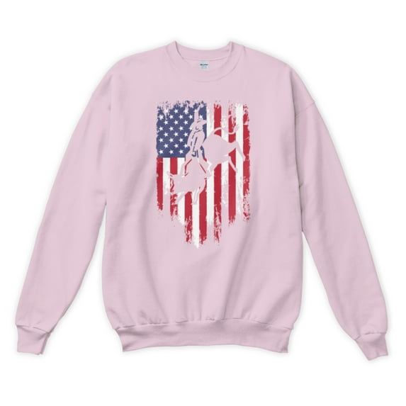 Bull Riding Rodeo Cowboy USA Flag Matching 4th Of July Gift Ideas Sweatshirt