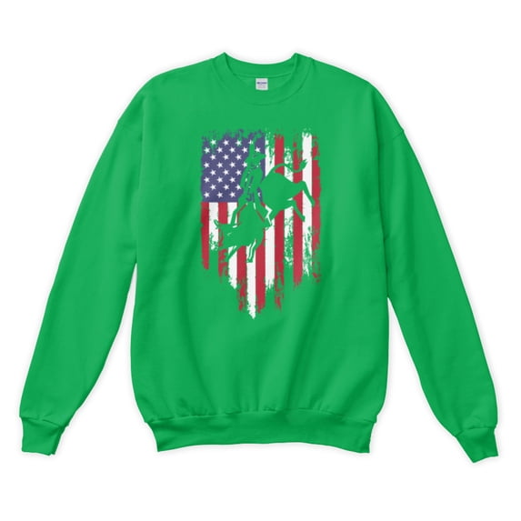 Bull Riding Rodeo Cowboy USA Flag Matching 4th Of July Gift Ideas Sweatshirt