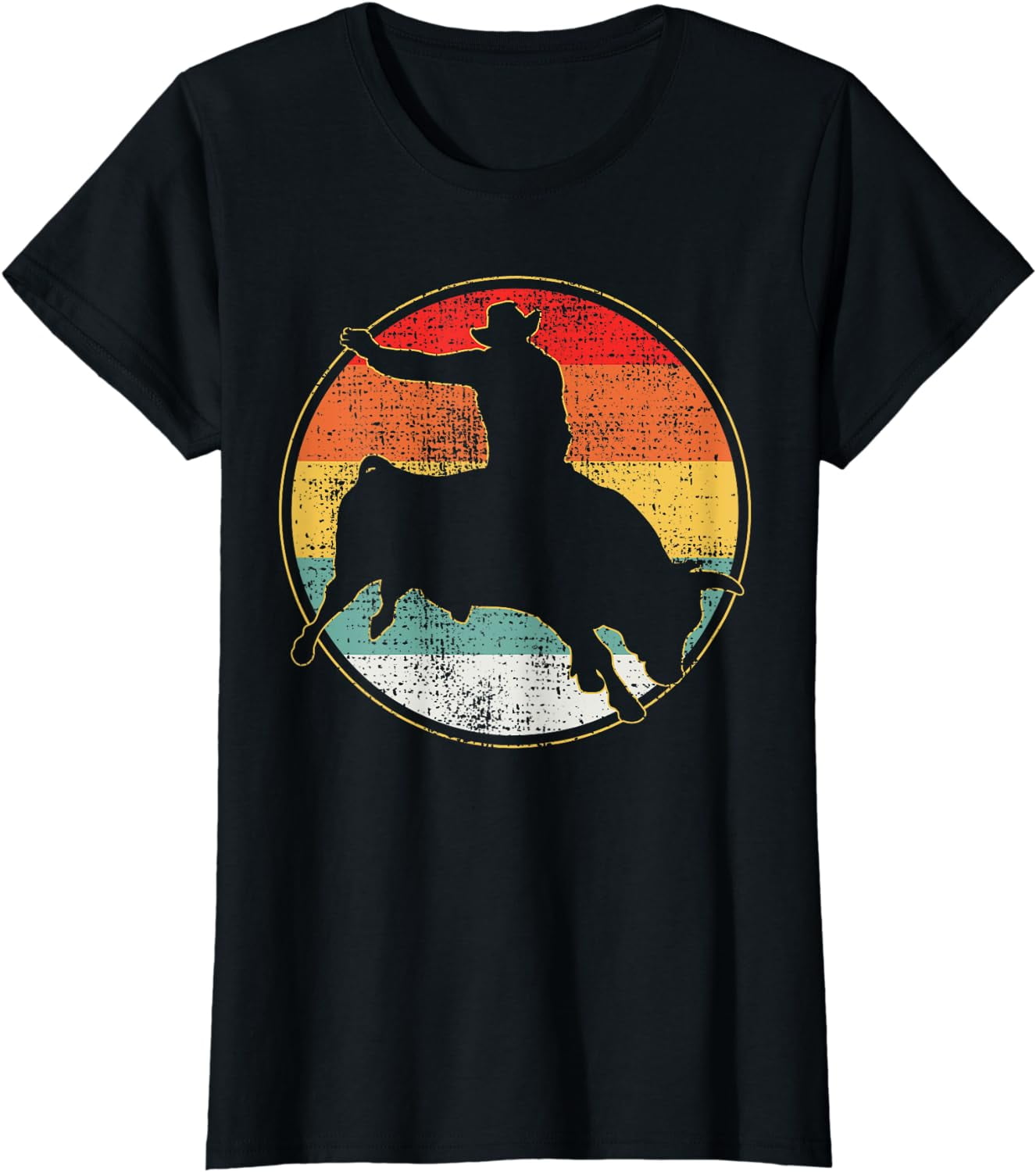Bull Riding T-Shirt Cowboy Tshirt Western Tee Vintage T-Shirt - Walmart.com