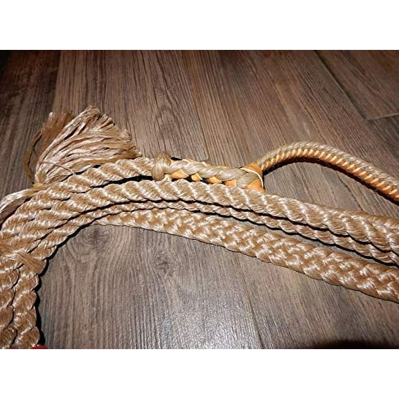 Bull Rope Tan Poly Pro 9x5 LH 7/8" x 1" Soft Bull Riding - EPT Bull Ropes 16'