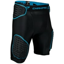 Champro Bull Rush 5-Pad Youth Football Girdle, Size Youth X-Large, Black/Optic Blue