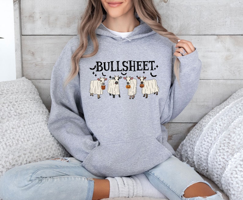 Bull Sheet Halloween Hoodie, Funny Cows Ghost , Halloween Pumpkin