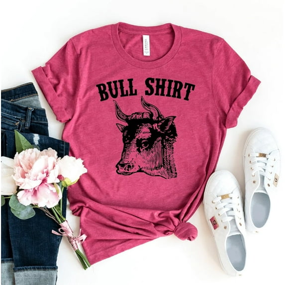 Bull Shirt Animal Lover T-shirt Sarcastic Top Country Gift Cowboy Shirts Cuss Word Tshirt Women's Rodeo Tee