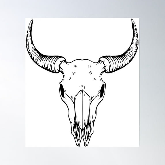Bull Skull Cow Skull Western Graphic Wild West Cowgirl Poster Wall Art, Modern Wall Decor For Living Room Bedroom, 12x18 UNFRAMED