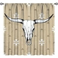 thumbnail image 1 of Bull Skull Curtains Vintage Rustic Farmhouse White Bull Skull Art Print for Living Room Bedroom Bathroom Decor Rod Pocket Blackout Window Drapes 2 Panels 42x54in, 1 of 5