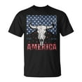 thumbnail image 1 of Bull Skull Western 4th of July T-Shirt – Patriotic Country Style Tee, Rustic American Flag Cowboy Shirt, Independence Day Outfit, Southern Western Rodeo Apparel for Men and Women, 1 of 3