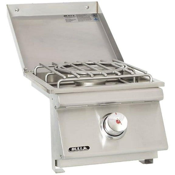 Bull Outdoor Products Natural Gas Side Burner W/Stainless Steel Lid - 60019