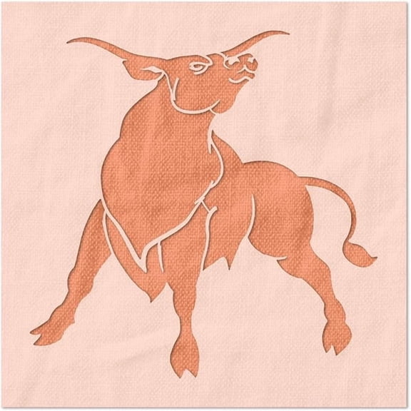 Bull Stencil - Reusable Mylar DIY Painting Template, 6x6 in