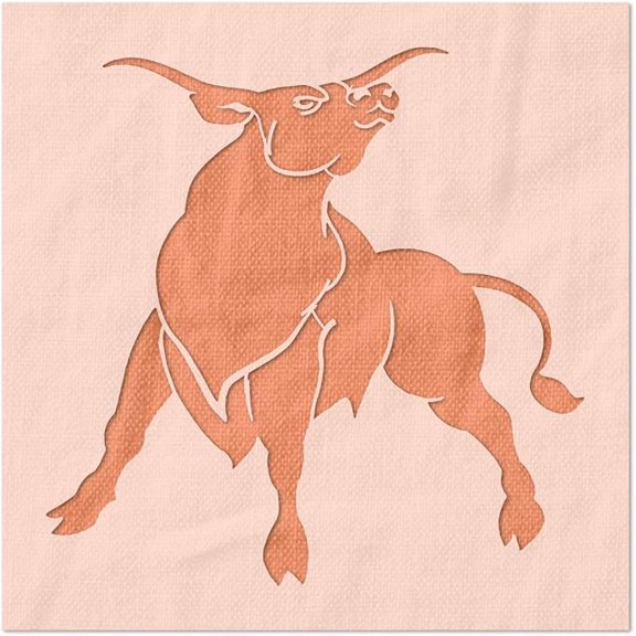 Bull Stencil - Reusable Mylar DIY Painting Template, 6x6 in