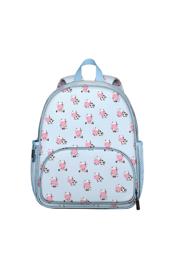 Bull Student Backpack – Cute Farm Print With Buffalo Cow Pattern And Cow Lovers Cartoon Design For Student